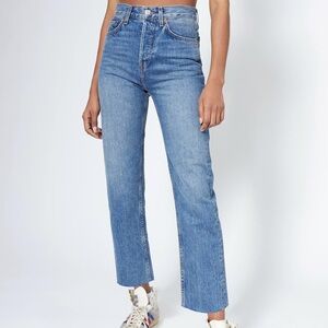 Re/Done High Rise Stove Pipe Jeans
